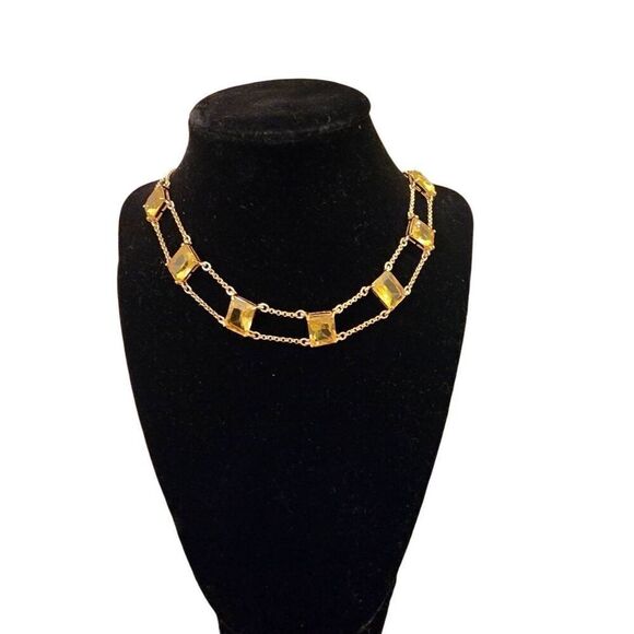 Vintage Monet choker necklace citrine gemstones - Picture 1 of 5
